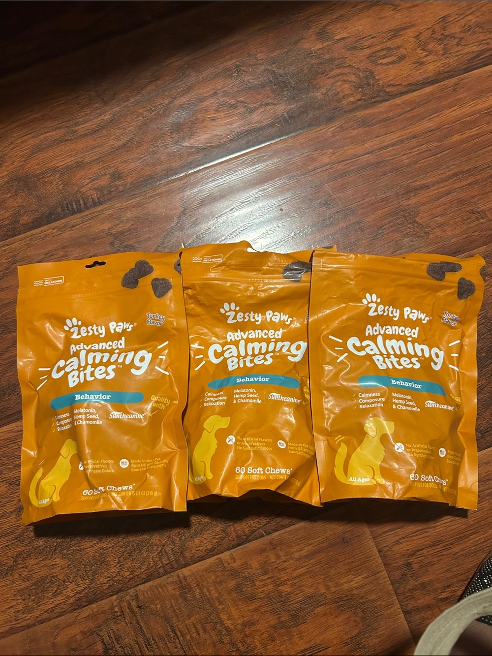 Zesty Paws Advanced calming bites 3-Pack Dog Supplem 180 bites